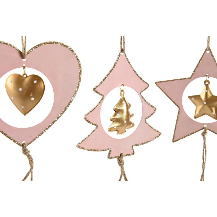 DKD Home Decor Decoración Colgante Navidad Fantasía Rosa Palo Dorado Metal 1x32x11 cm 12 Unidades Surtido Aleatorio 1 DKD Home Decor Decoración Colgante Navidad Fantasía Rosa Palo Dorado Metal 1x32x11 cm 12 Unidades Surtido Aleatorio 1