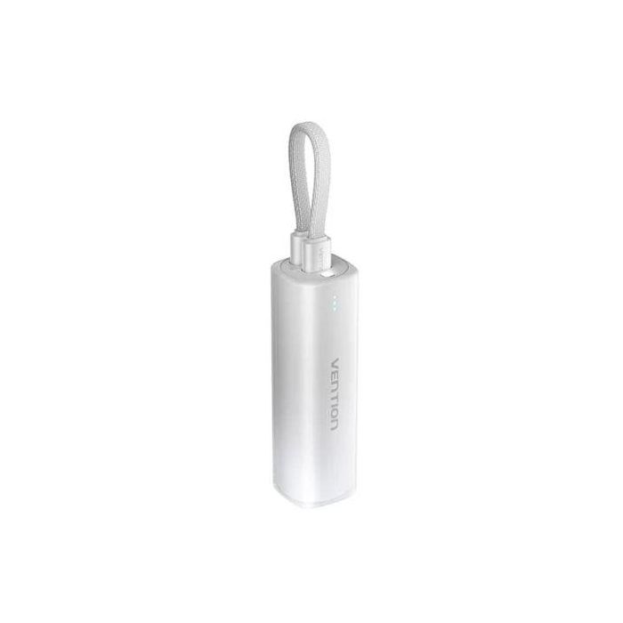 Vention FHWM0 Powerbank 5000mAh 20W Carga Rápida Inalámbrica USB-C Lightning Cable Integrado Compacto Gris
