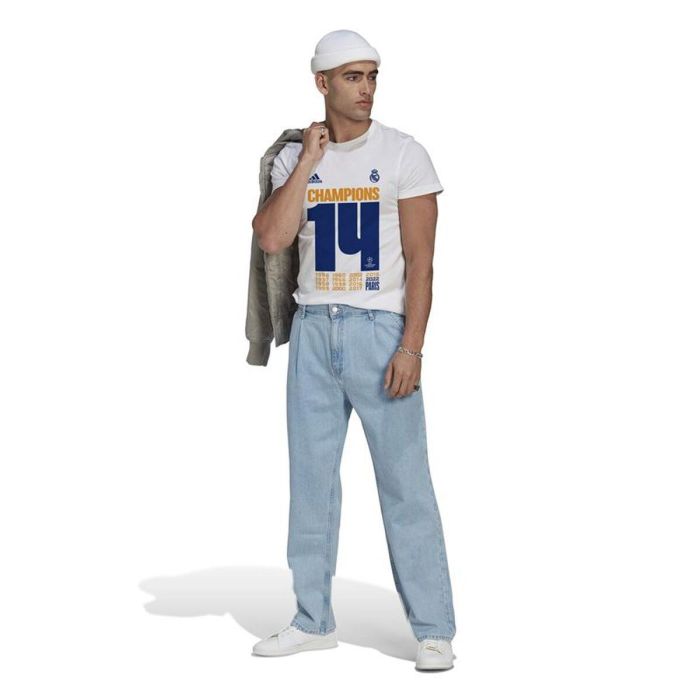 Camiseta de Manga Corta Hombre Real Madrid C.F. Champions 2022 Blanco 2