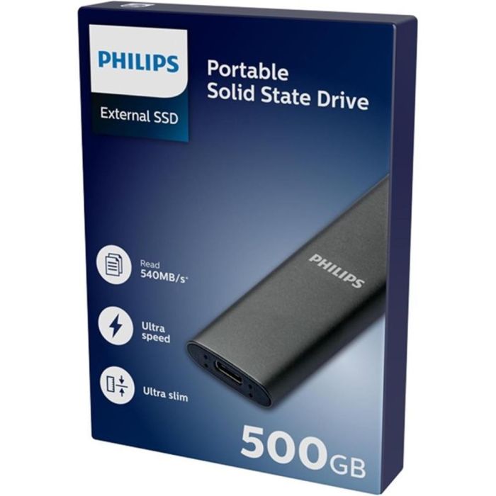 Philips Fm50Ss030P Disco Duro Externo SSD 500GB USB-C Gris Aluminio, Compacto y Ultradelgado 2 Philips Fm50Ss030P Disco Duro Externo SSD 500GB USB-C Gris Aluminio, Compacto y Ultradelgado 2