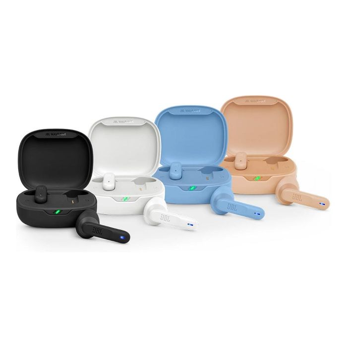 JBL Wave Flex Auriculares Bluetooth con Estuche de Carga, Autonomía 32h, Azules