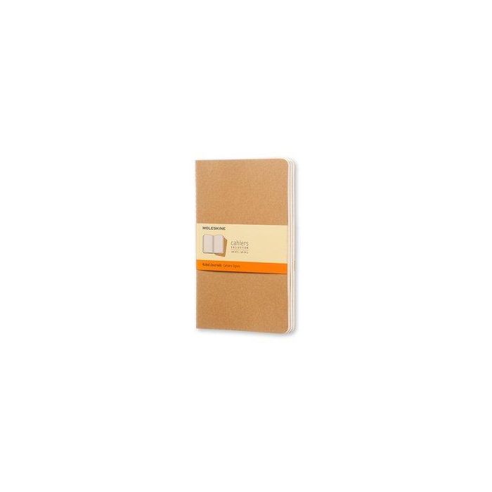 Cuaderno Moleskine Cahier 13X21 80H Horizontal Marron Kraft Set De 3