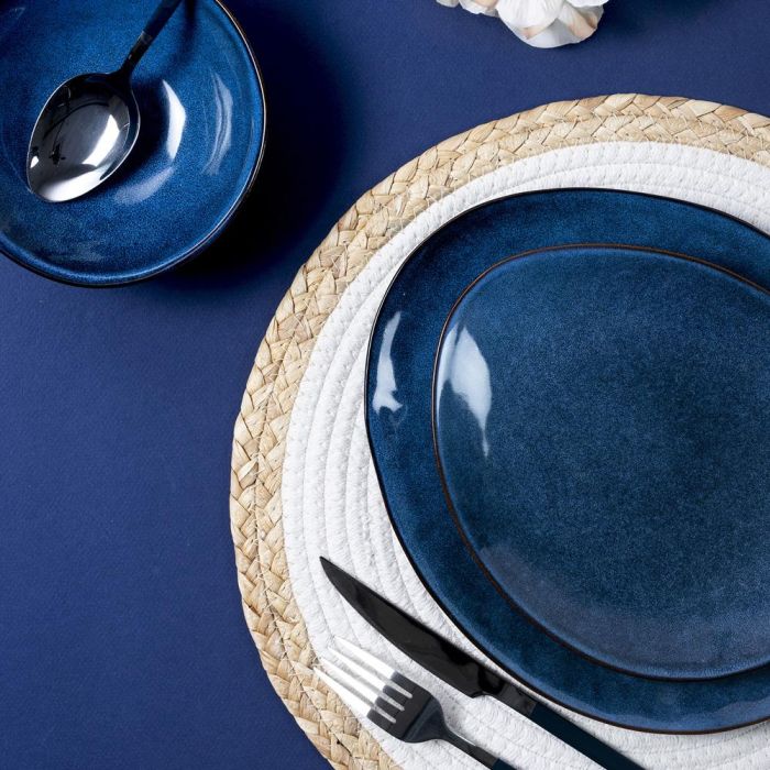 Home Deco Factory Plato Gres Azul Natural 22 cm 4 Home Deco Factory Plato Gres Azul Natural 22 cm 4