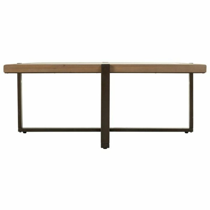 Mesa de Centro Alexandra House Living Marrón Hierro Madera de abeto Vidrio templado 99 x 40 x 99 cm 6