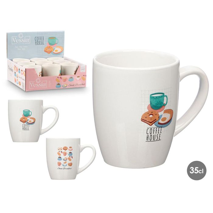 Taza Porcelana Coffee House Surtidos 350Ml Vessia 12X10CM (27 Unidades)