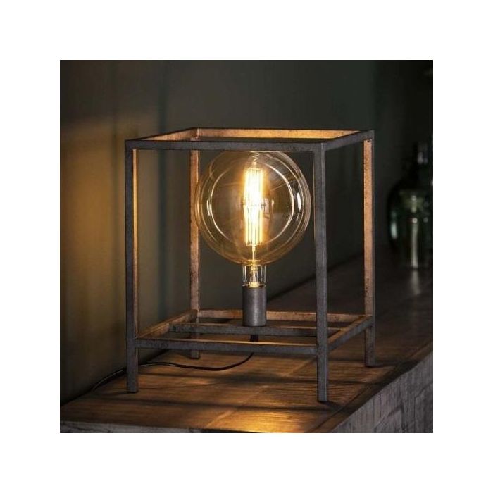 DKD Home Decor Lámpara Sobremesa Vintage Gris Oscuro 33 x 40 x 33 cm 1