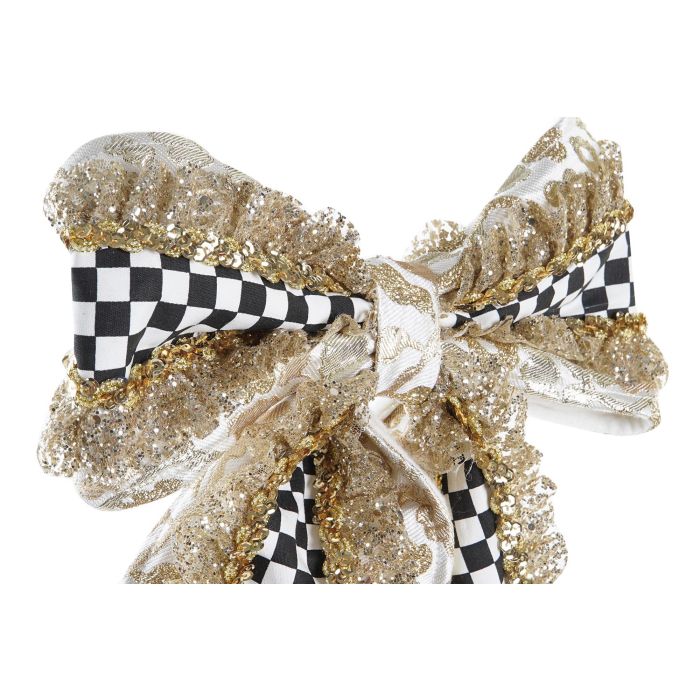 DKD Home Decor Decoración Navideña Colgante Moderna con Lazo, Poliéster Dorado y Negro (6 Unidades), 46 cm Alto 2 DKD Home Decor Decoración Navideña Colgante Moderna con Lazo, Poliéster Dorado y Negro (6 Unidades), 46 cm Alto 2