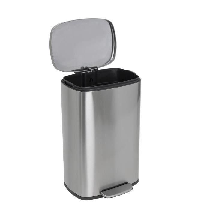 KITCHEN MOVE Papelera de cocina con pedal - Acero inoxidable cepillado - 50L - ADMIRAL 4 KITCHEN MOVE Papelera de cocina con pedal - Acero inoxidable cepillado - 50L - ADMIRAL 4