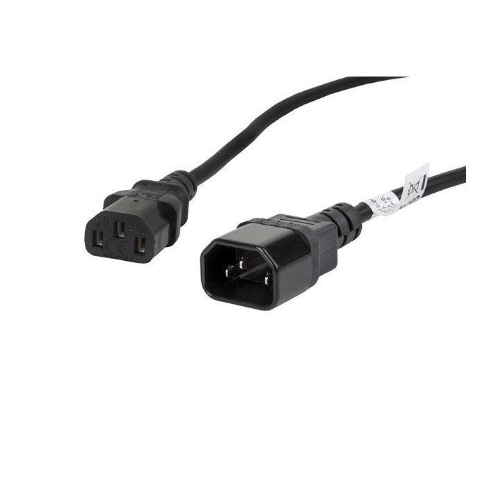 Lanberg Cable Alargador Alimentación IEC 320 C13 a C14, 1.8m, Negro