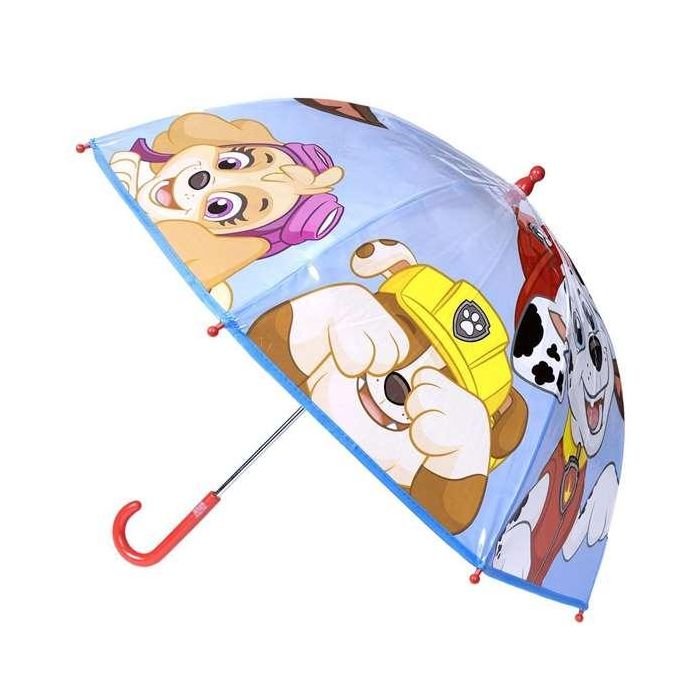 Cerdá Paraguas Manual Transparente de Burbuja Paw Patrol 45 cm Multicolor para Niños y Niñas de 3 a 12 Años