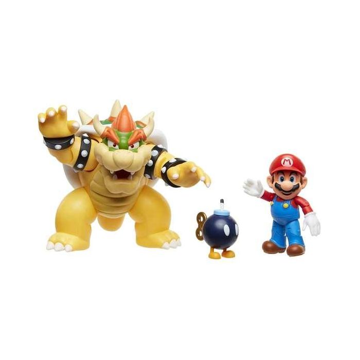 Figura nintendo mario 6 cm vs. bowser diorama. 2