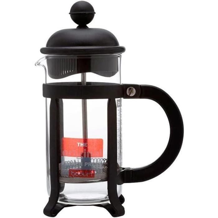 Cafetera de prensa francesa - BODUM - 1908-01 - Negra - Vidrio de borosilicato - Acero inoxidable 2 Cafetera de prensa francesa - BODUM - 1908-01 - Negra - Vidrio de borosilicato - Acero inoxidable 2