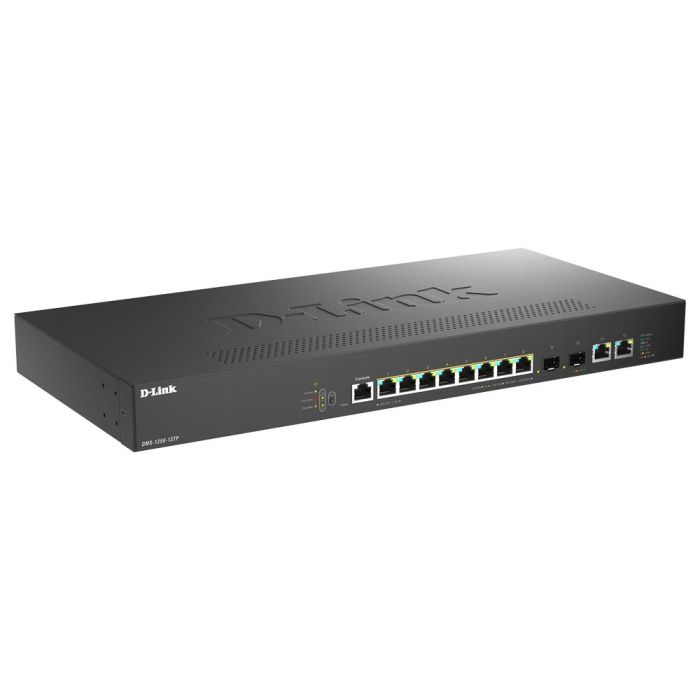 D-Link Switch Gestionable DMS-1250-12TP, Smart Managed Layer 2/2+, 12 Puertos Multigigabit 2.5G con 8 Puertos PoE y Uplink 10G 1