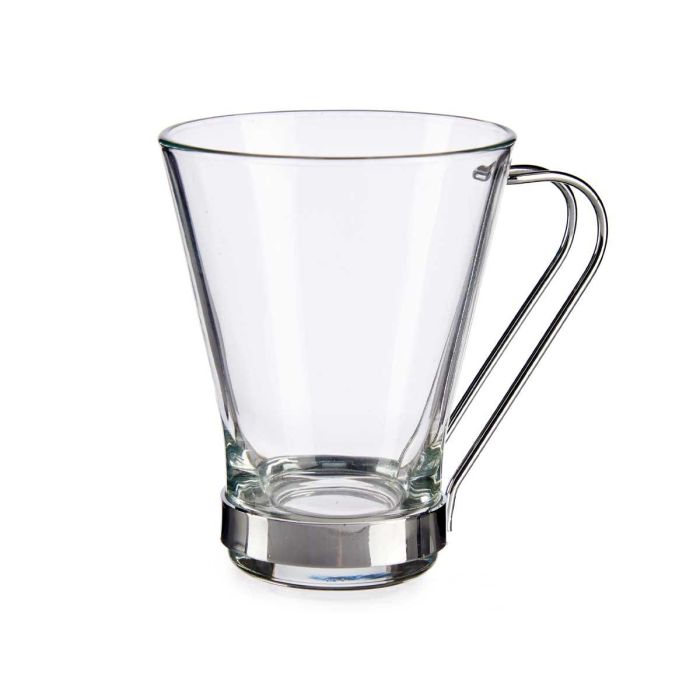 Taza Vidrio Con Asa Metal 200 Ml Cafe Con Leche Vivalto 11X9CM (72 Unidades) 1 Taza Vidrio Con Asa Metal 200 Ml Cafe Con Leche Vivalto 11X9CM (72 Unidades) 1