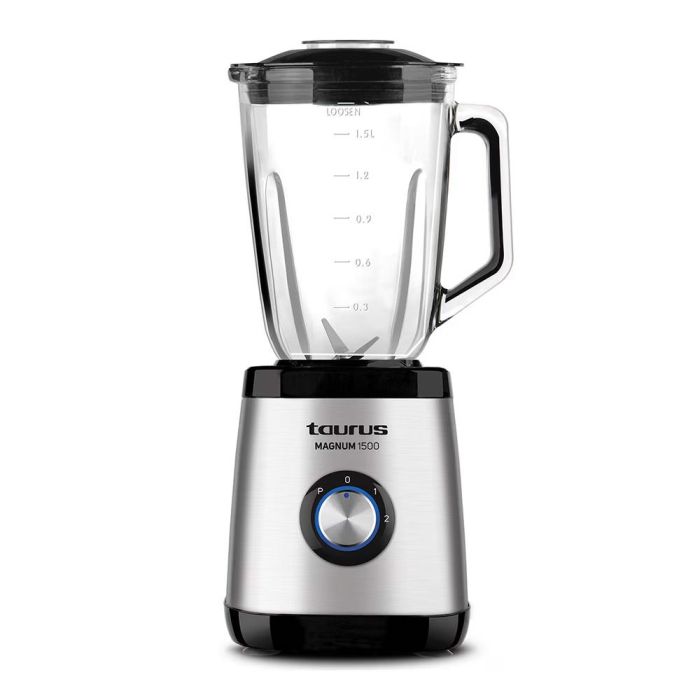 Taurus Batidora de vaso Magnum 1500W, 1.5L, cuchillas acero inoxidable, pica hielo, 2 velocidades + pulse, jarra cristal Taurus Batidora de vaso Magnum 1500W, 1.5L, cuchillas acero inoxidable, pica hielo, 2 velocidades + pulse, jarra cristal