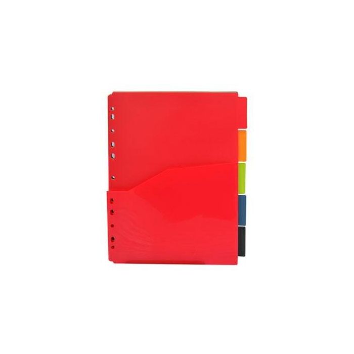 Separadores Office Box Vital Colors Pp Opaco A4 5 Pestañas 11 Taladros Bolsillo Para Documentos Y Adhesivos Incluidos Bolsa De 5 (Set de 10)