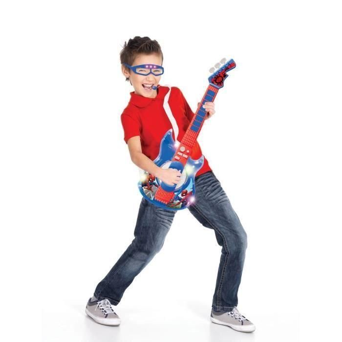 Lexibook Guitarra Electrónica SPIDER-MAN Luminosa con Micrófono y Gafas, Altavoz para Reproducir Música y Efectos de Sonido 4