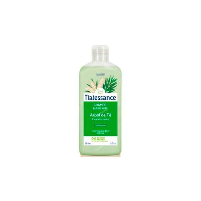 NATESSANCE Champú Purificante Árbol del Té y Limón para Cabello Graso y Caspa 250ml
