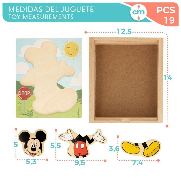 Puzzle Infantil de Madera Disney + 2 Años (12 Unidades) 2 Puzzle Infantil de Madera Disney + 2 Años (12 Unidades) 2