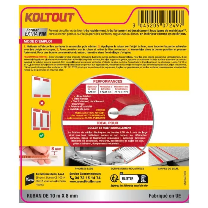 Cyanolit CYA3045205072497 Cinta Adhesiva Doble Cara Extrafina Alta Adherencia Discreta Resistente 2