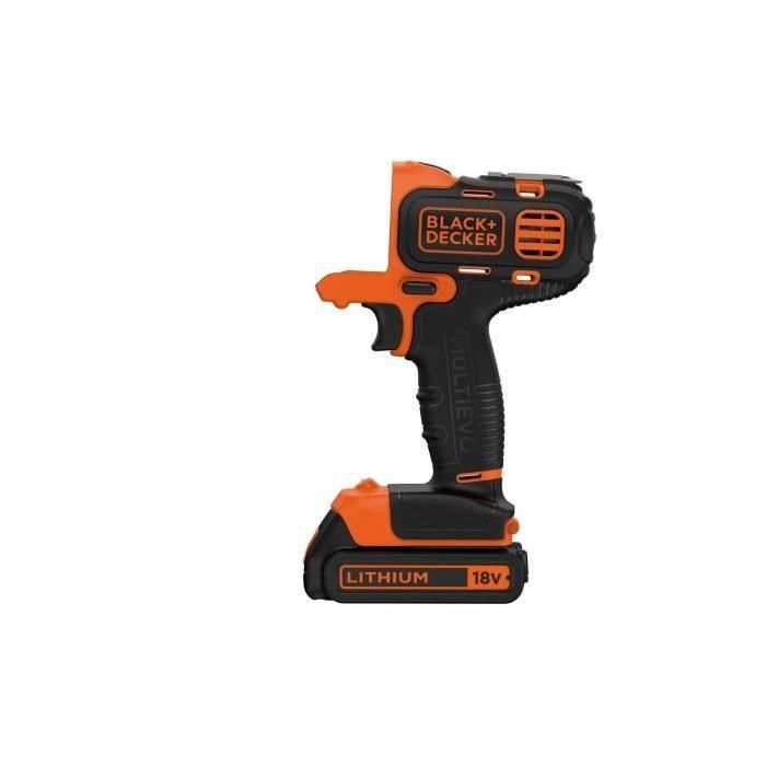 Black + Decker MT218K-QW Taladro Atornillador MultiEvo Cabezal Intercambiable 18V 1.5Ah con Batería y Cargador, 20.9 Nm, 0-750 rpm 1