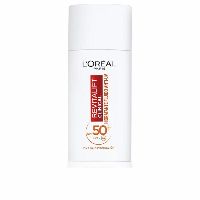 L'Oréal Paris Revitalift Clinical Fluido Hidratante Antiedad Anti-UV SPF50+ con Vitamina C Antioxidante para Todo Tipo de Pieles 50 ml
