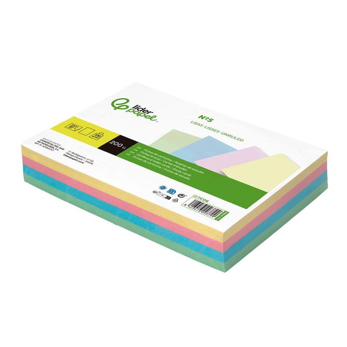 Tarjeta Liderpapel Para Estudiar Lisa Cartulina De Colores 170 gr-M2 160x220 mm Paquete De 200 Unidades 5