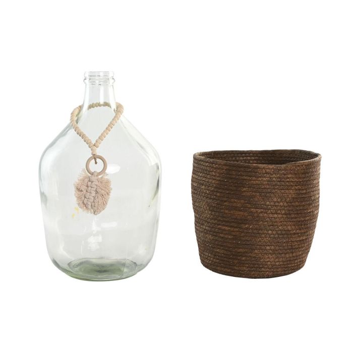 Jarron Colonial DKD Home Decor Transparente Marron Oscuro 26 x 39 x 26 cm 1 Jarron Colonial DKD Home Decor Transparente Marron Oscuro 26 x 39 x 26 cm 1
