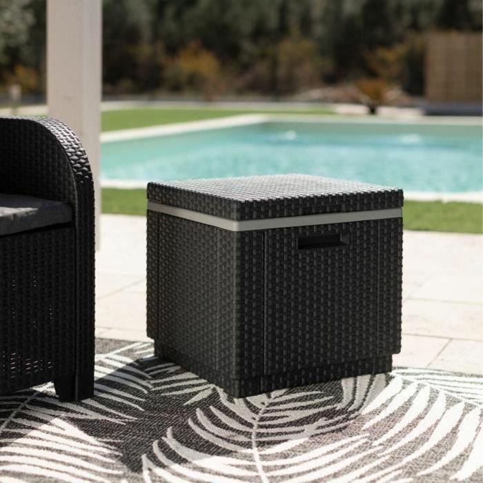 ALLIBERT Keter Mesa de Centro Arcón con Aislamiento Térmico Exterior de Resina Tejida Gris 9