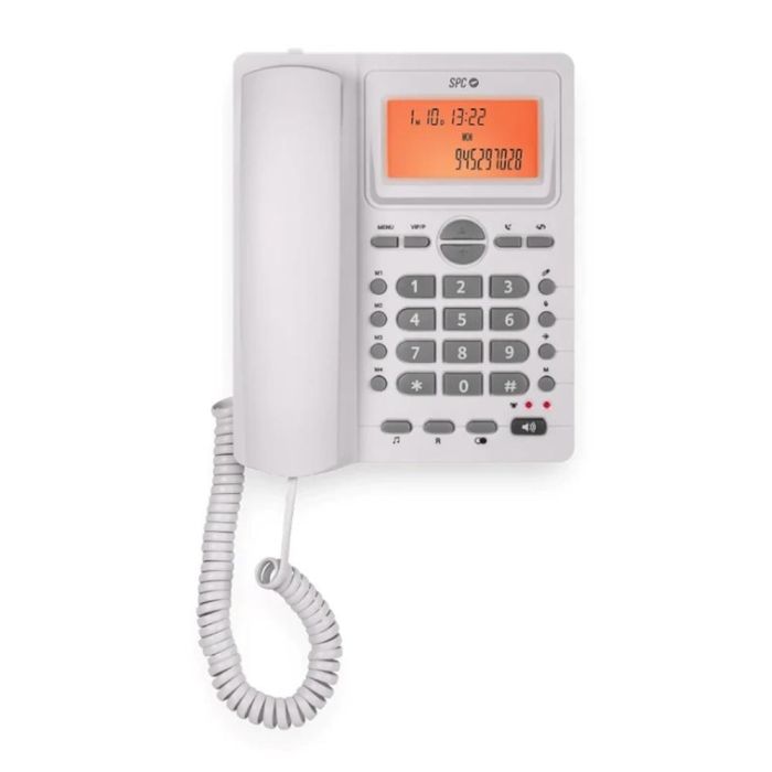 SPC 3612B Teléfono Fijo Office ID 2 con pantalla iluminada, manos libres, 4 memorias y identificador de llamada, blanco 1