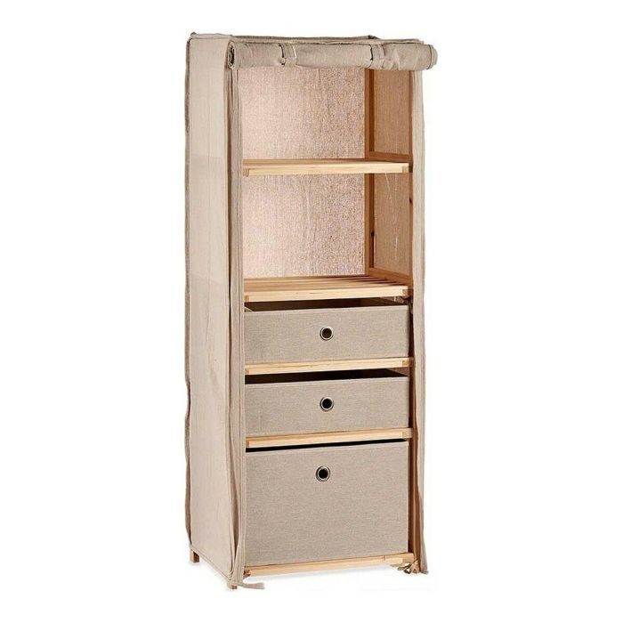 Estantería Kipit Marrón Beige Madera Tela 28 x 113 x 42 cm 0 Estantería Kipit Marrón Beige Madera Tela 28 x 113 x 42 cm 0