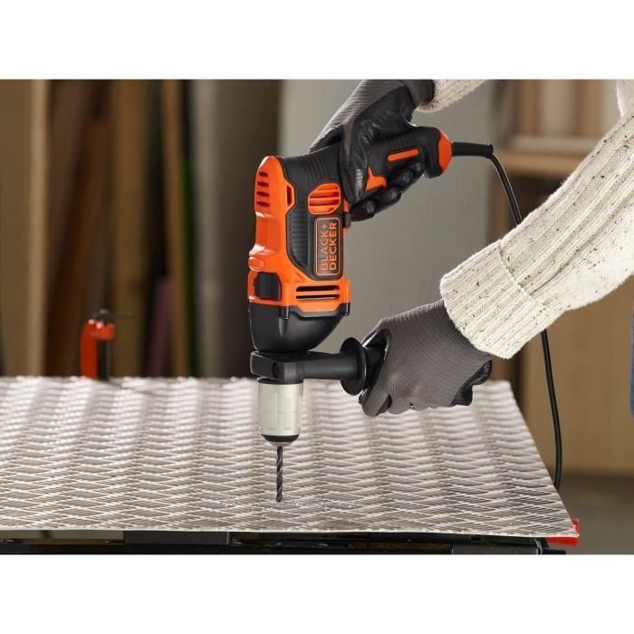 BLACK + DECKER BEH850-QS Taladro Percutor con Cable 850W, 54.400 cps/min, Mandril 13mm, Incluye 6 Brocas y Guía de Profundidad 3 BLACK + DECKER BEH850-QS Taladro Percutor con Cable 850W, 54.400 cps/min, Mandril 13mm, Incluye 6 Brocas y Guía de Profundidad 3