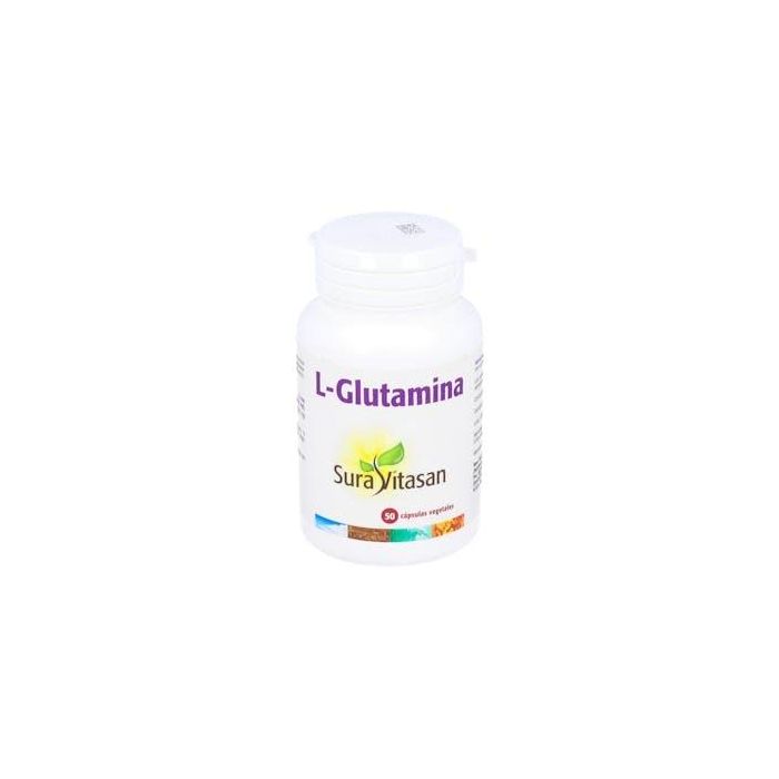 SURA VITASAN L-Glutamina 500mg, 50 Cápsulas Vegetales. Suplemento en forma libre para máxima absorción, ideal deportistas.