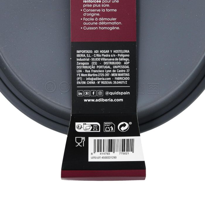 Molde Tarta Redondo Silicona Reforzado Scarlet Quid 25,7x26,8x5,8 cm 3