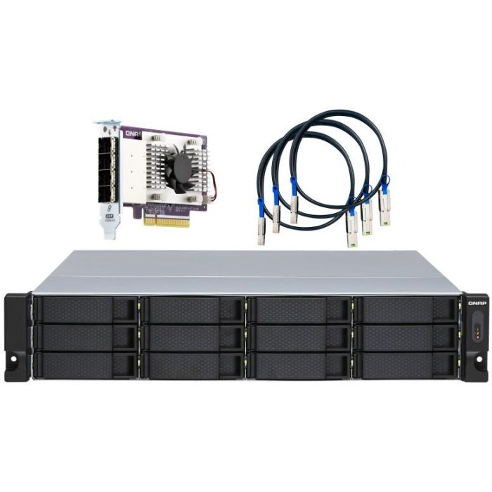 Qnap TL-R1200S-RP Unidad de Expansión JBOD 12 Bahías 2U Rack SATA 2.5/3.5" Fuente Redundante SAS 6Gb/s 1