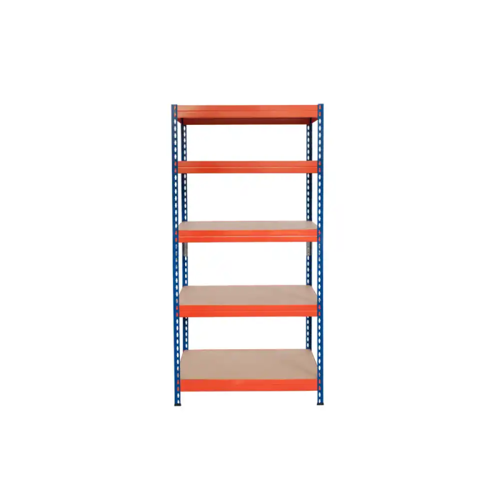 Ar storage Estanteria metalica 192x90x45 cm 5 estantes 220kg por estante bandejas de madera sin tornillos azul naranja 1 Ar storage Estanteria metalica 192x90x45 cm 5 estantes 220kg por estante bandejas de madera sin tornillos azul naranja 1
