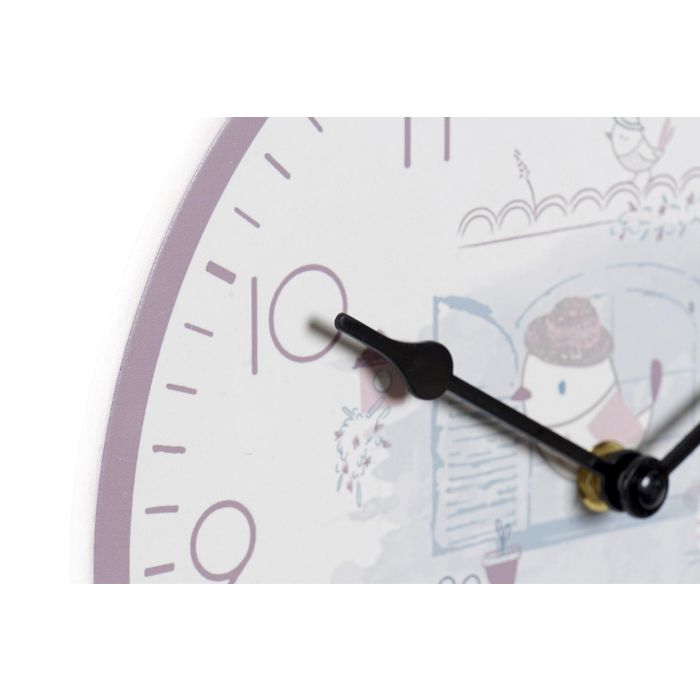 DKD Home Decor Reloj Infantil Bird Rosa Azul 24 x 3 x 24 cm (2 Unidades) MDF y Plástico 1