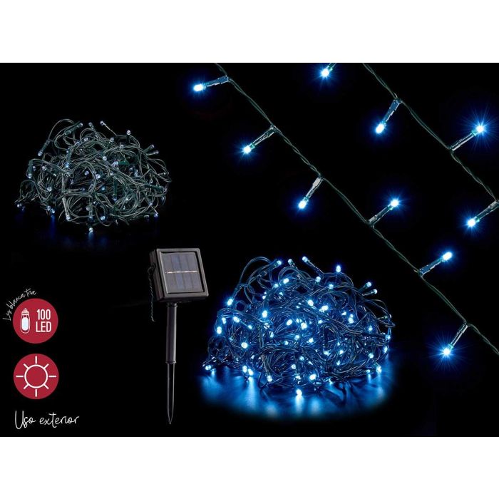 Tira Solar 100 LEDs Luz Fría Krist+ 14x6x6.7 cm Metal-Plástico (8 Unidades) Tira Solar 100 LEDs Luz Fría Krist+ 14x6x6.7 cm Metal-Plástico (8 Unidades)