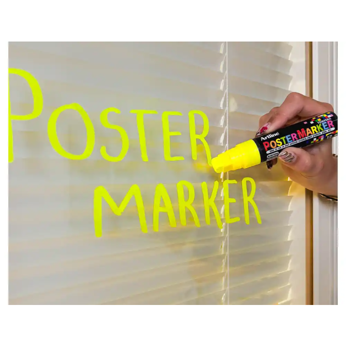 Artline Rotulador EPP-12 Poster Marker Punta Rectangular 12 mm Color Amarillo Fluor 4