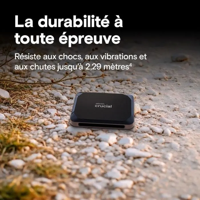 Crucial X9 Disco Duro Externo SSD 2TB USB Tipo C Velocidad de Lectura 1050 MB/s 2