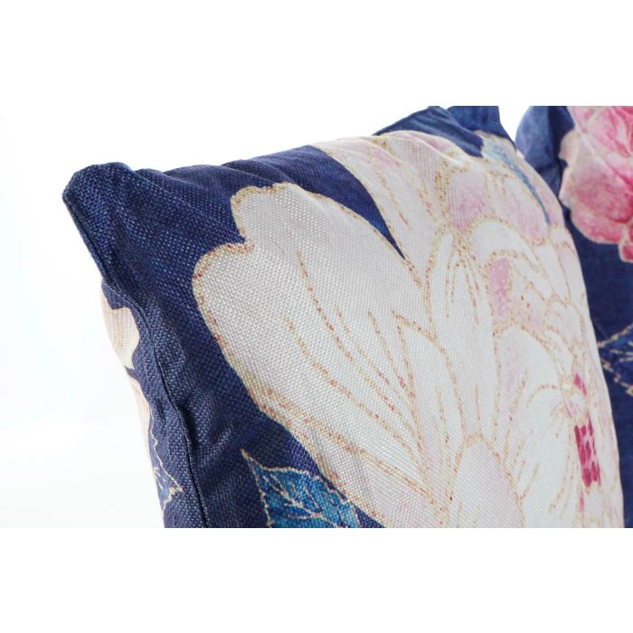 DKD Home Decor Cojín Moderno Decorativo de Poliéster 45x45 cm, Diseño Floral Azul Rosa, con Cremallera, Pack de 4, Lavado en Seco 1 DKD Home Decor Cojín Moderno Decorativo de Poliéster 45x45 cm, Diseño Floral Azul Rosa, con Cremallera, Pack de 4, Lavado en Seco 1