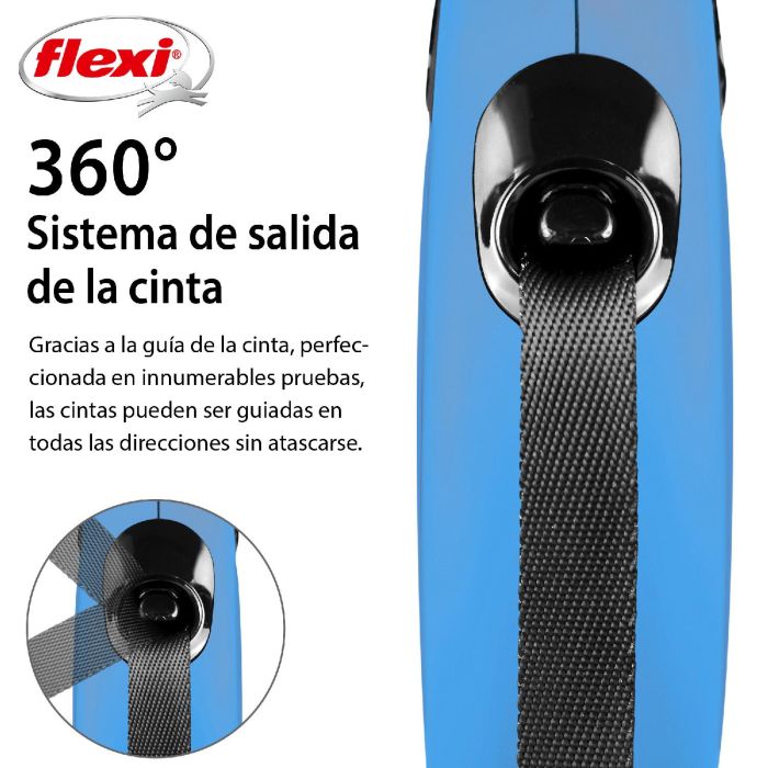 Flexi Correa New Classic Cinta Azul XS de 3 Metros, Fabricada en Plástico, Nylon y Metal. Origen: Alemania. 3