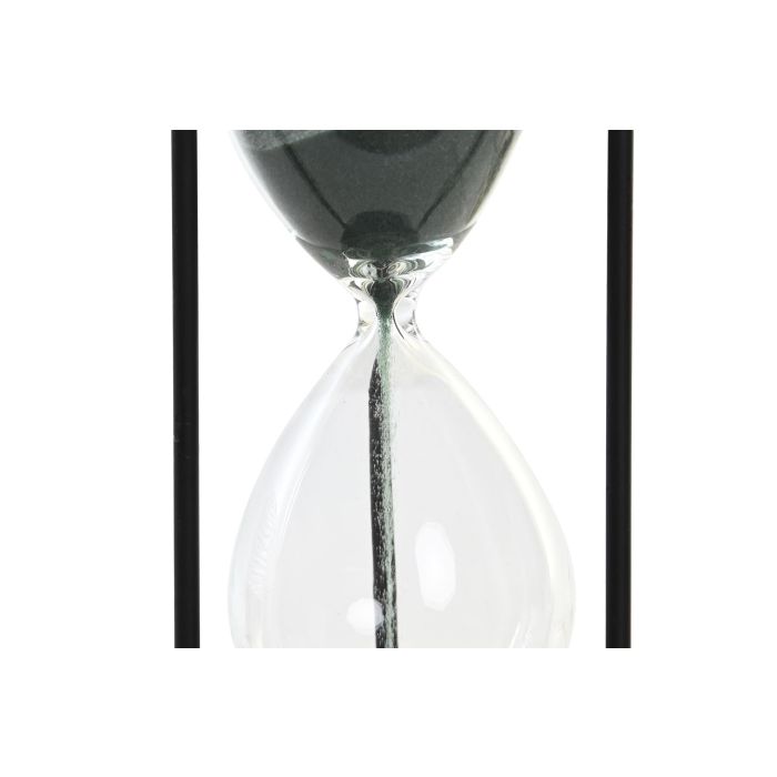DKD Home Decor Reloj De Arena Colonial Negro Verde Metal Cristal 10.5 x 18.5 x 10.5 cm (2 Unidades) 1