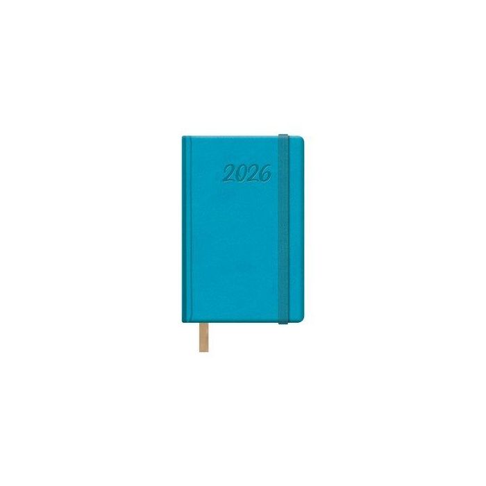 Agenda Anual (2026) Dohe Samba Cosida Tapa Extra Polipiel Con Goma 85X130 S/V Turquesa