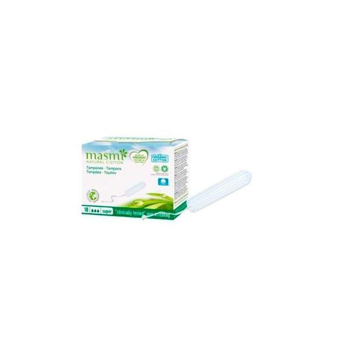 MASMI Tampones Digital Super de Algodón Ecológico Certificado, sin Aplicador, 18 Unidades