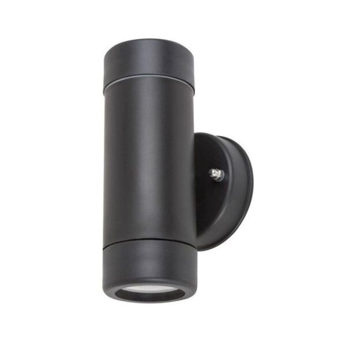 RABALUX RAB-8833 Aplique de Exterior Medina 1xGU10 IP44 Plástico Negro Mate Minimalista, Luz Bidireccional (Bombilla no Incluida)