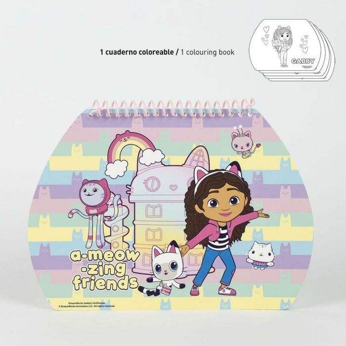 Set papelería coloreable maletín gabby´s dollhouse 23.0 x 20.0 x 4.0 cm 1