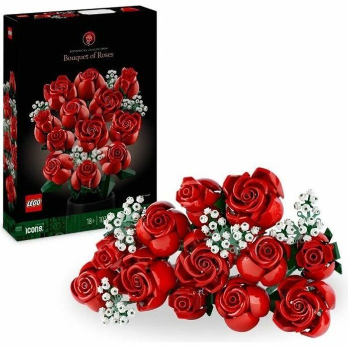 LEGO 10328 Icons El Ramo de Rosas, Flores Artificiales para Decorar, Regalo de San Valentín para Adultos