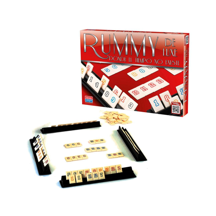 Falomir Juego Rummy Deluxe para 2 jugadores, incluye 106 fichas y 4 soportes 1 Falomir Juego Rummy Deluxe para 2 jugadores, incluye 106 fichas y 4 soportes 1