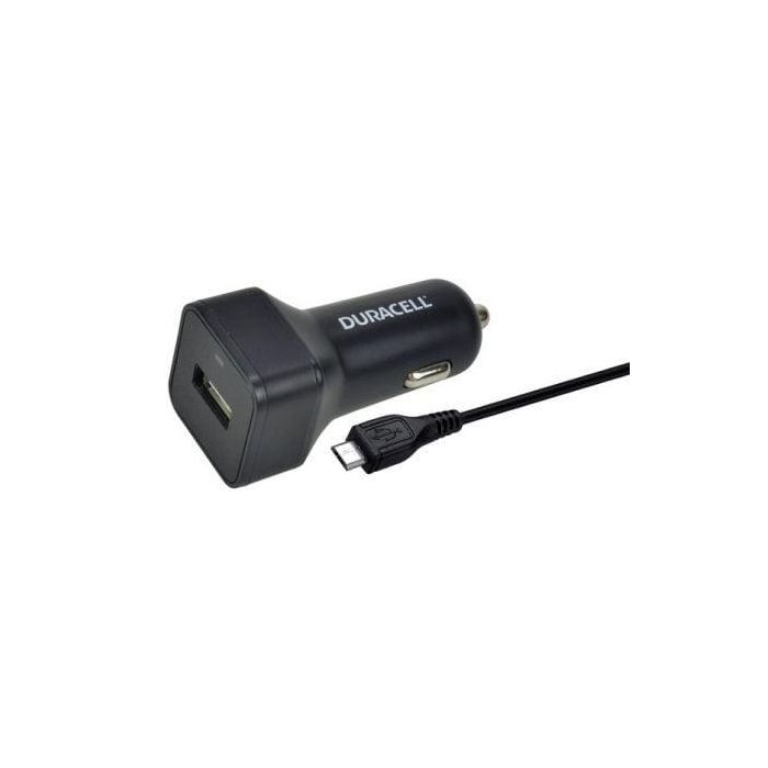 Cargador de Coche Duracell DR5032A/ USB + Cable MicroUSB/ 2.4A